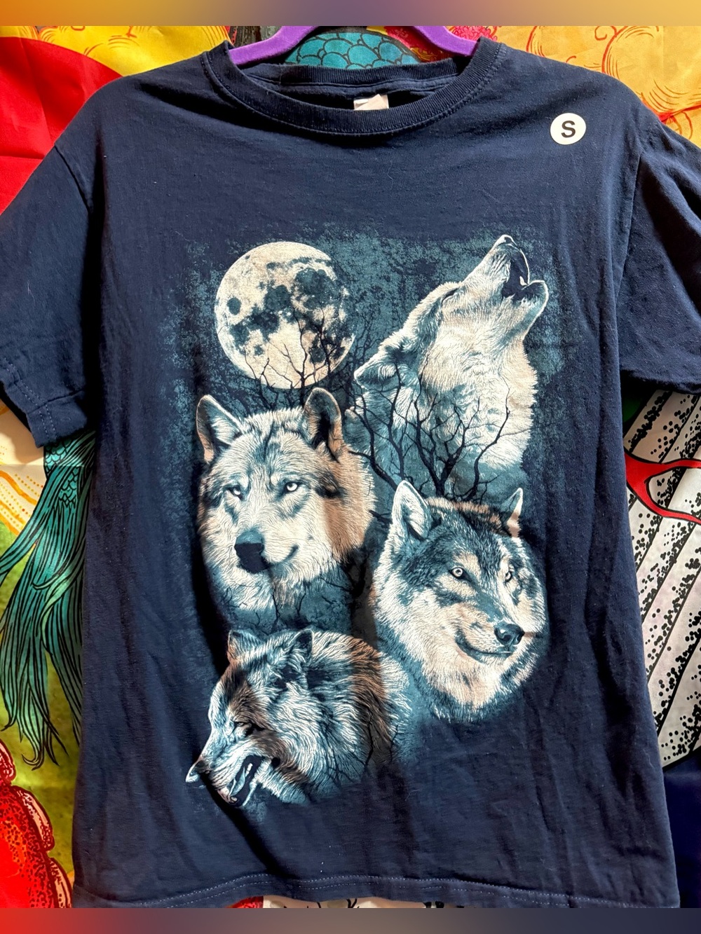 Vintage "Howl at the Moon" Wolf Pack T-shirt S
